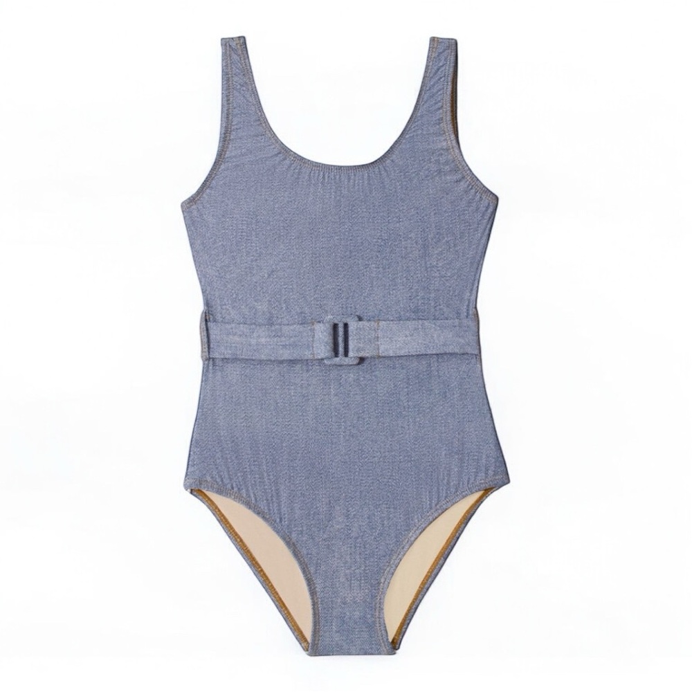PilyQ Kids Indie Sky Belted One-Piece Swimsuit